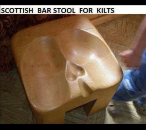 Scottish bar stool for kilts